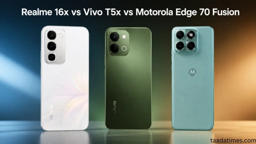 Realme 16x vs Vivo T5x vs Motorola Edge 70 Fusion